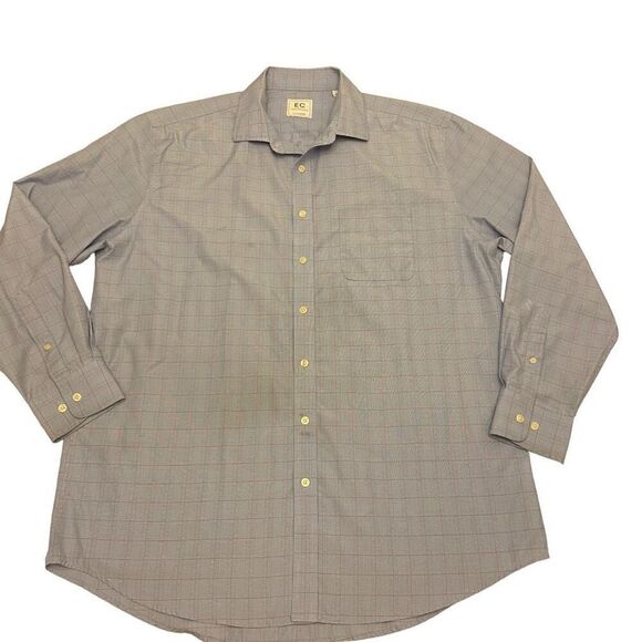 Oobe EC Chikfila‎ Blue and White Check Long Sleeve Button Down Shirt Sz XL - Picture 1 of 15